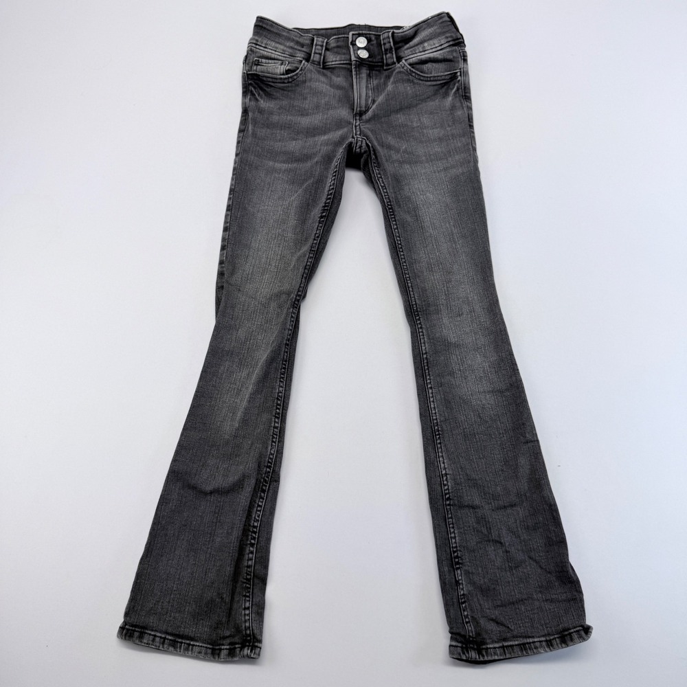 HM Girls Washed Gray Low Waist Bootcut Leg Stretch Jeans Size 14 US
